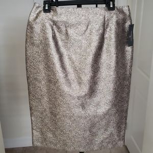 Worthington Gold Metallic Pencil Skirt